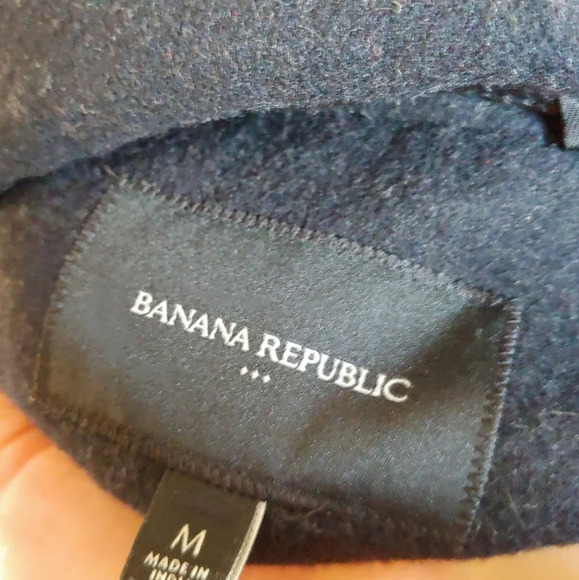 Banana Republic Black Wool Blend Peacoat Size Women's Medium - Picture 9 of 9